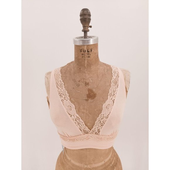 Free People Other - Free People Maddie Lace Trim Bralette in Peach